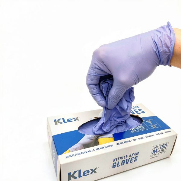 Klex Nitrile Exam Gloves Medical Grade Powder Free Lavender Unisex-3