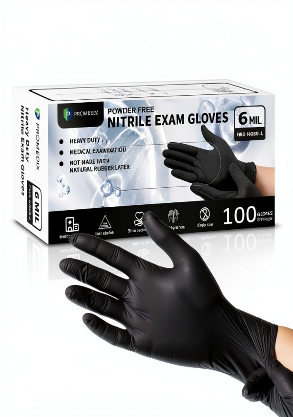 PROMEDIX P 6 Mil Nitrile Exam Gloves Powder-Free Latex-Free 100 Count-0
