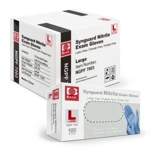 Blue Nitrile Exam Gloves INTCO Latex-Free Powder-Free Large 1000 Case-0