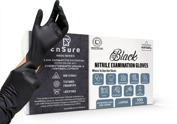 Saf-Care Ensure Nitrile Exam Gloves Powder-Free Latex-Free 5 Mil Pack-0
