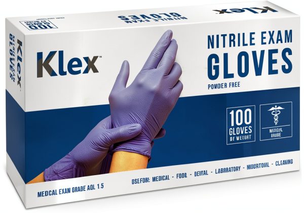 Klex Nitrile Exam Gloves Medical Grade Powder Free Lavender Unisex-0