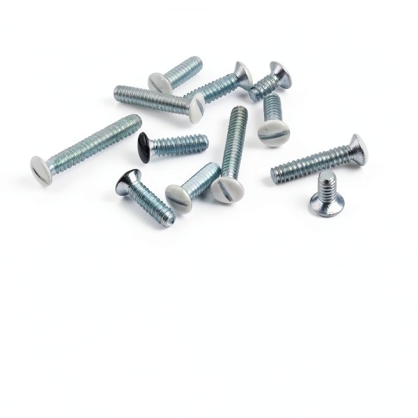 uxcell 100Pcs Wall Plate Screws, 9/16" Long 6-32 Thread Outlet Screws White Oval Head Milled Slot Panel Switch Plate Screws for Wall Light Electrical Cover Panel Replacement-4