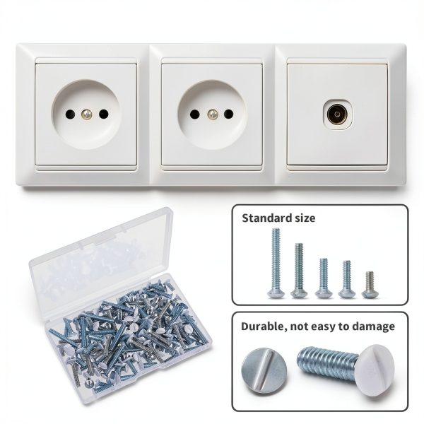 120PCS White Wall Plate Screws 6-32 Thread for Light Switch Panels 5-3