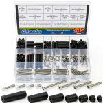 Glarks 385pcs White Wall Plate Screw Set with Nylon Spacer for-0
