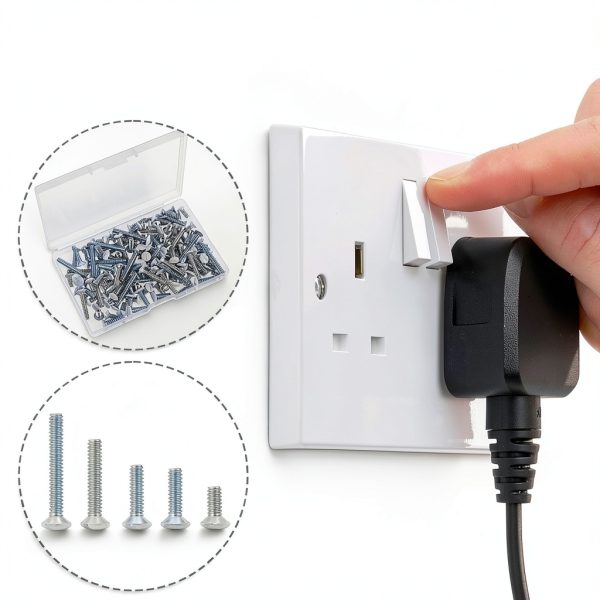 120PCS White Wall Plate Screws 6-32 Thread for Light Switch Panels 5-5