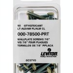 Leviton 78500-PRT Oval Head Milled Slot Replacement Wallplate Screws, 7/8-Inch Long 6-32 Thread, Light Almond, 50-Pack-0