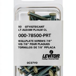 Leviton 78500-PRT Oval Head Milled Slot Replacement Wallplate Screws, 7/8-Inch Long 6-32 Thread, Light Almond, 50-Pack-0
