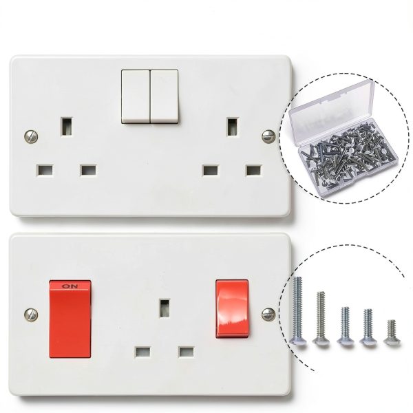 120PCS White Wall Plate Screws 6-32 Thread for Light Switch Panels 5-4