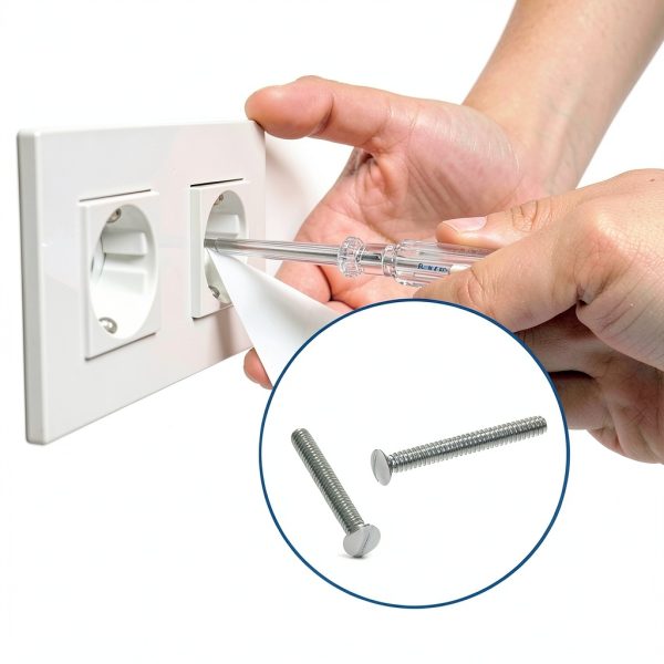 40 Pcs Stainless Steel Wall Plate Screws - 1.2'' Long Outlet & Switch Plate Screws-5