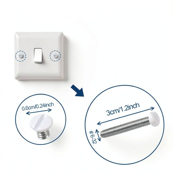 40 Pcs Stainless Steel Wall Plate Screws - 1.2'' Long Outlet & Switch Plate Screws-1