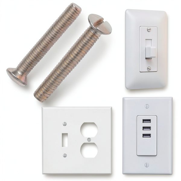 50 Pcs 3/4 Inch Long 6-32 Thread White Wall Plate Screws Outlet Cover Screws Switch Cover Screws Replacement Wall Plate Screws Electrical Screws-2